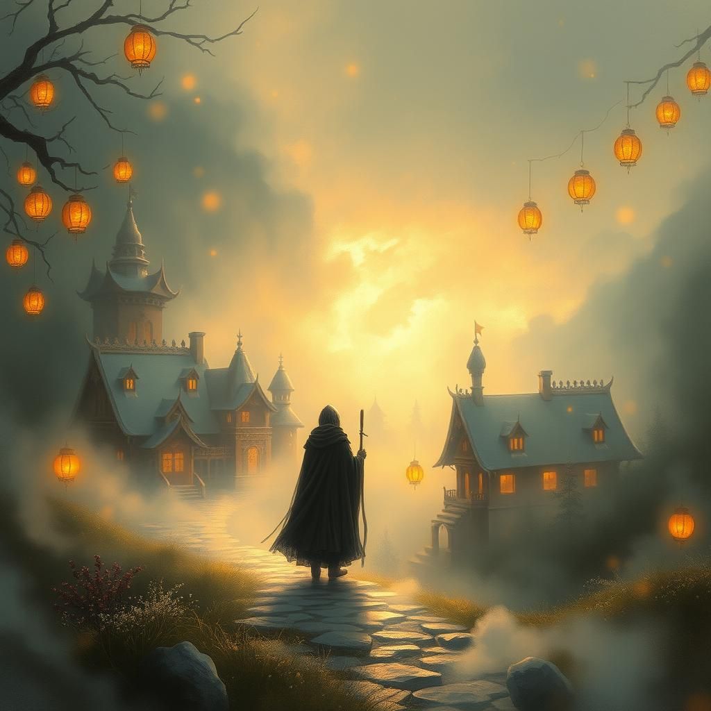 Mystical Being in Ethereal Golden Light