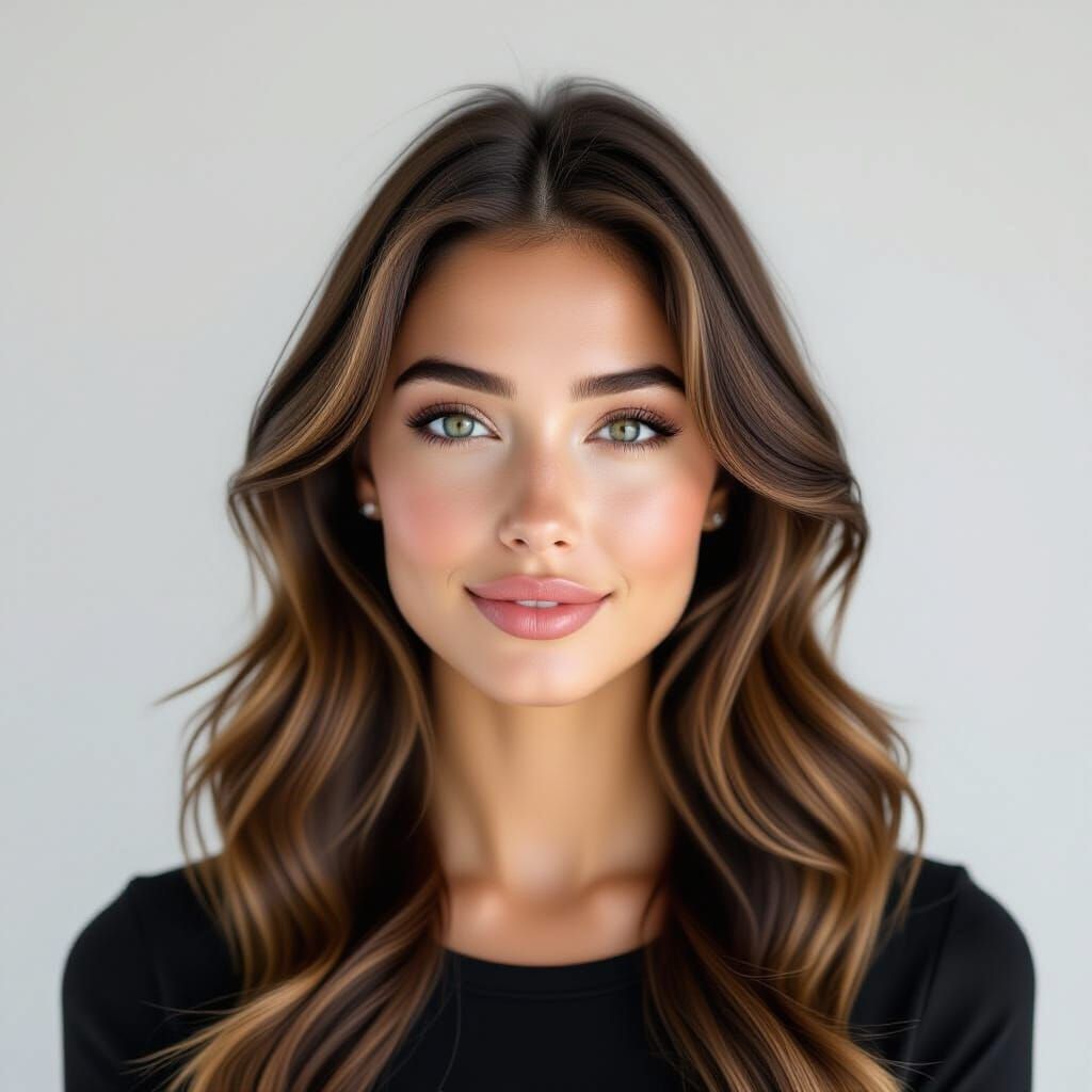 Charismatic Young Woman with Natural Beauty in Photorealisti...