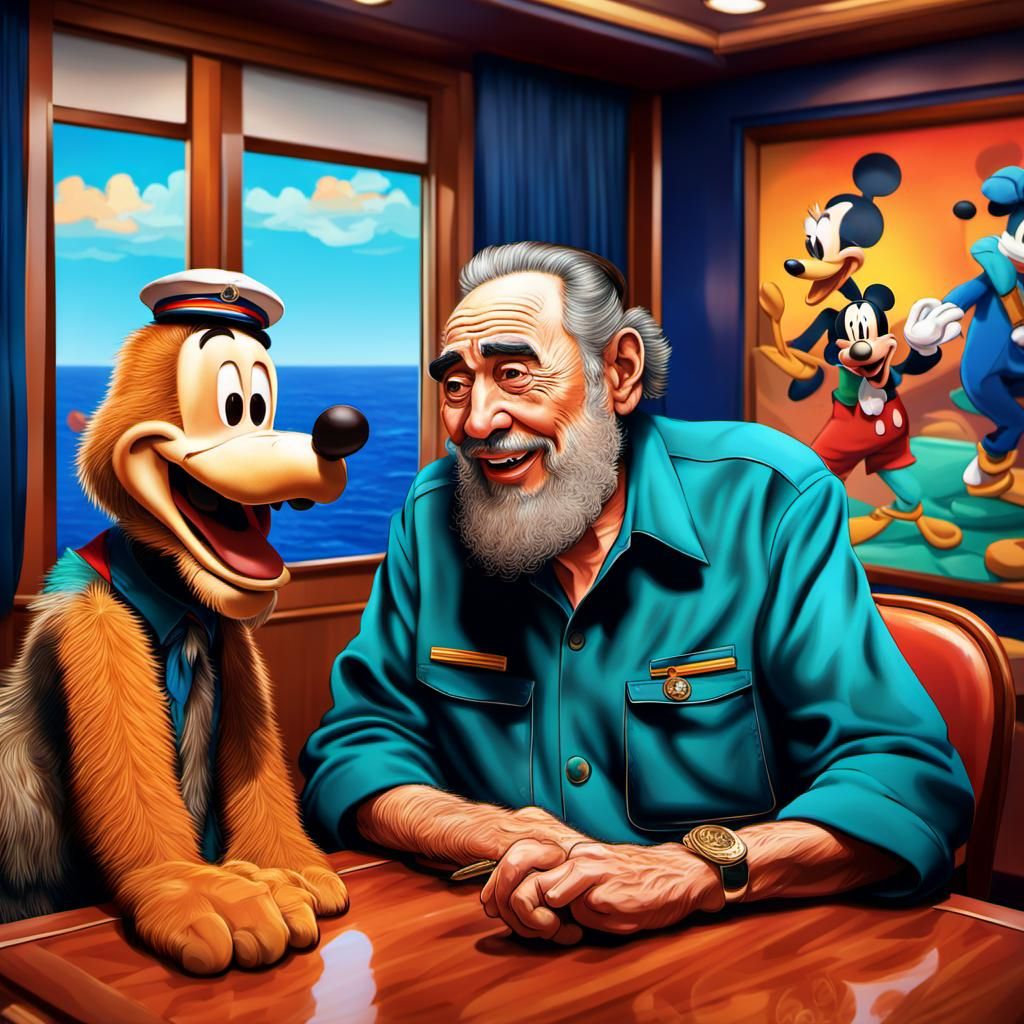Fidel Castro and Goofy on Disney Cruise