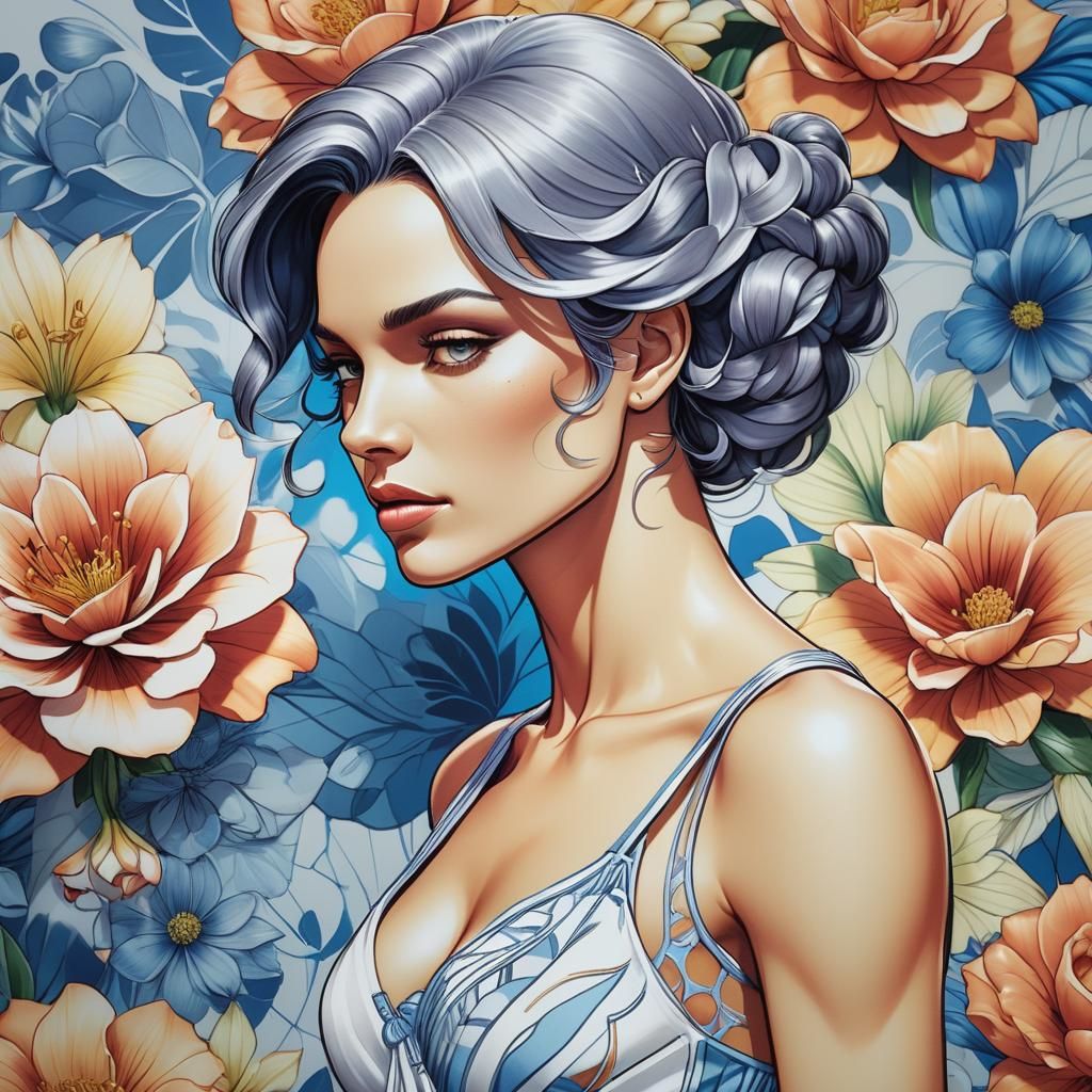 Concept art copic markers blueprint design for human female ...