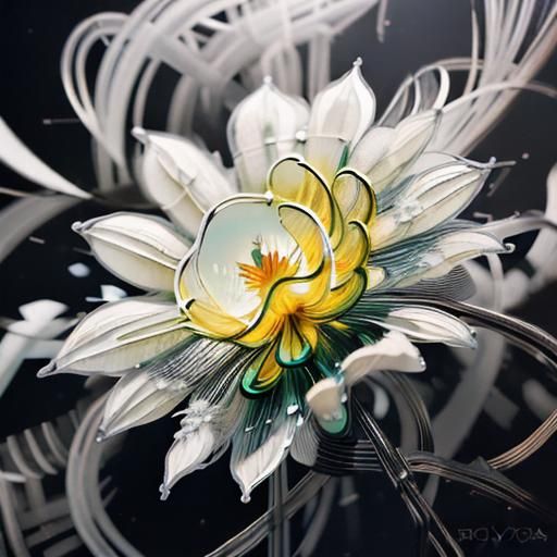 Ethereal White Flower in Photogram Rayograph Style