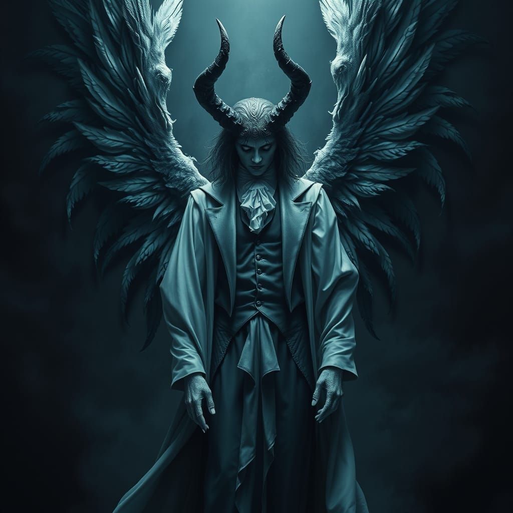 Fallen Angel Lucifer in Gothic Romanticism Style