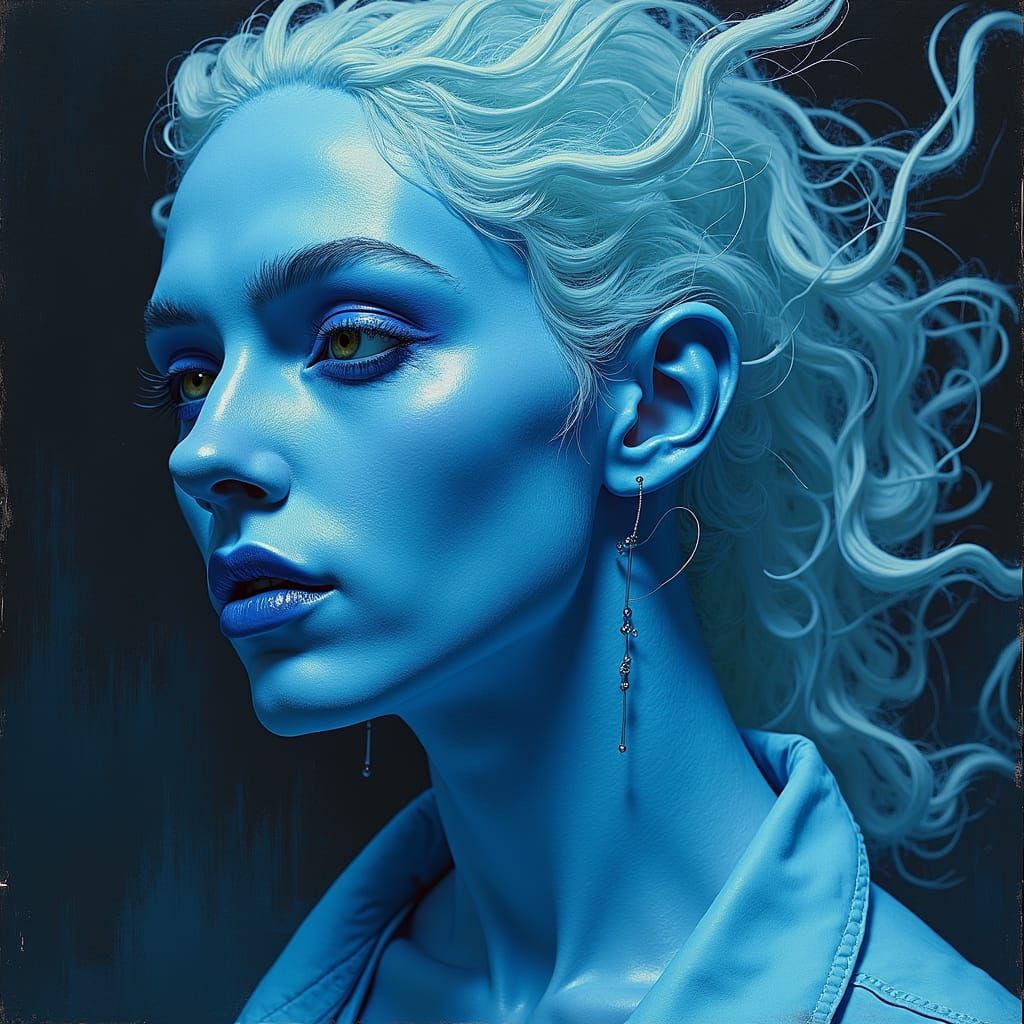 Ethereal Blue Ghost Digital Art