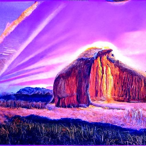 Buffalo in Native American Landscape: 3D Oil Painting