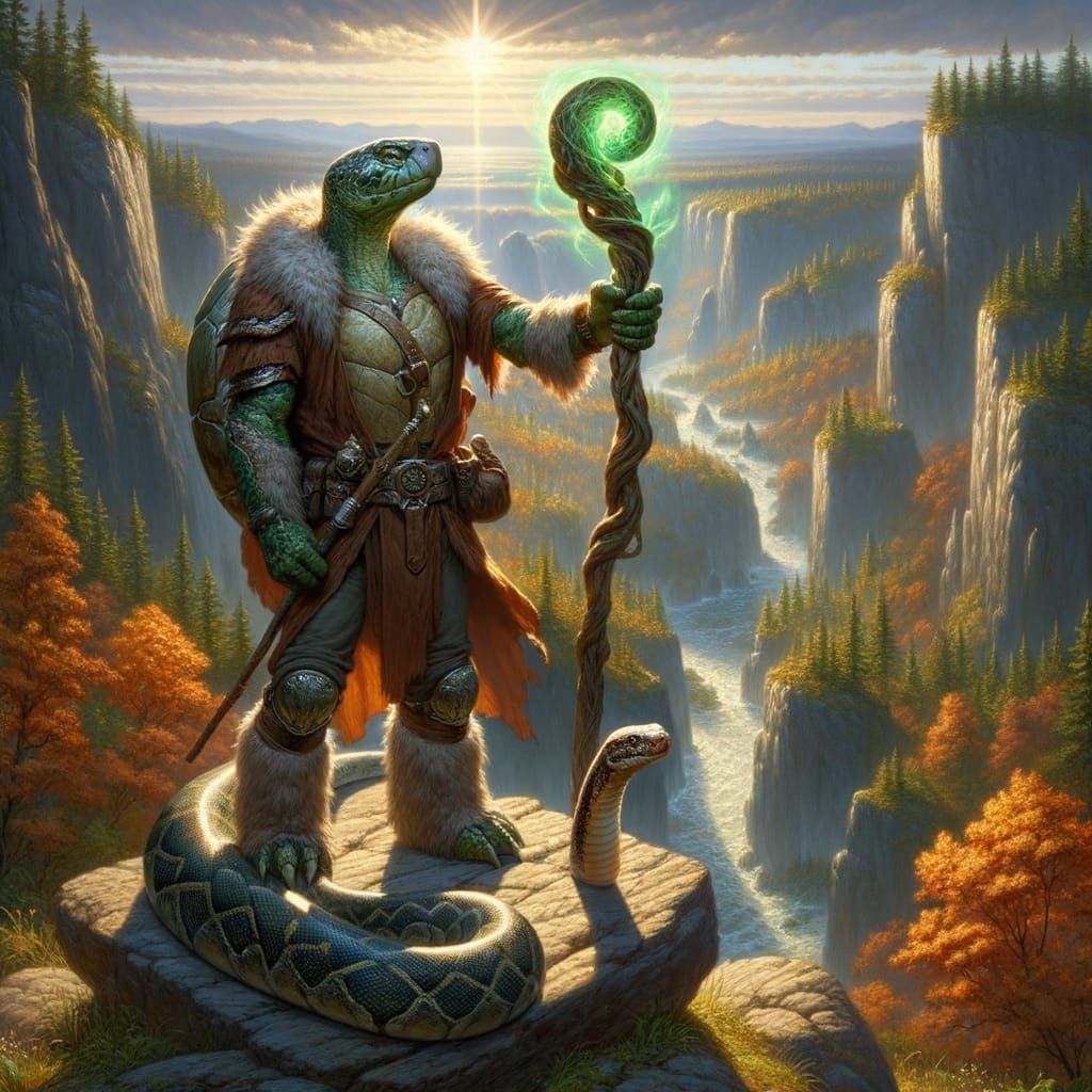Turtle Druid and Python Overlook Autumn Valley
