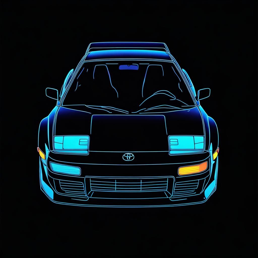 Neon Toyota MR2 Black Light Pop Art