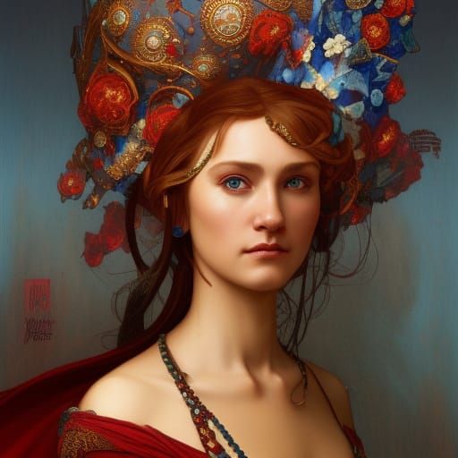 Medieval Noble Lady Portrait in Detailed Lighting