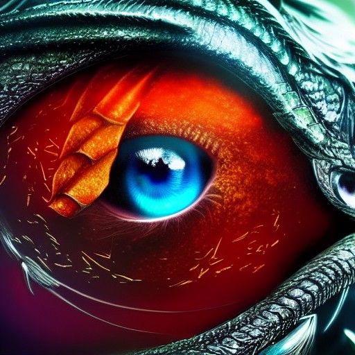 Hyperrealistic Dragon Eye in Detailed Digital Rendering