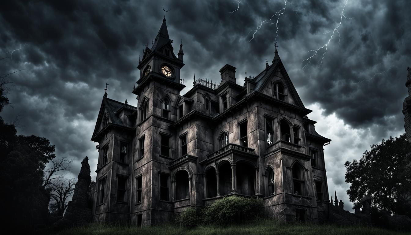 Haunted Mansion in Dark Romantic Gothic Style