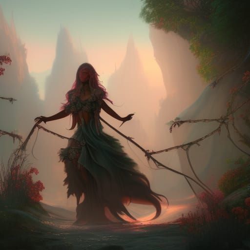 Fantastical Summer Witch Concept Art