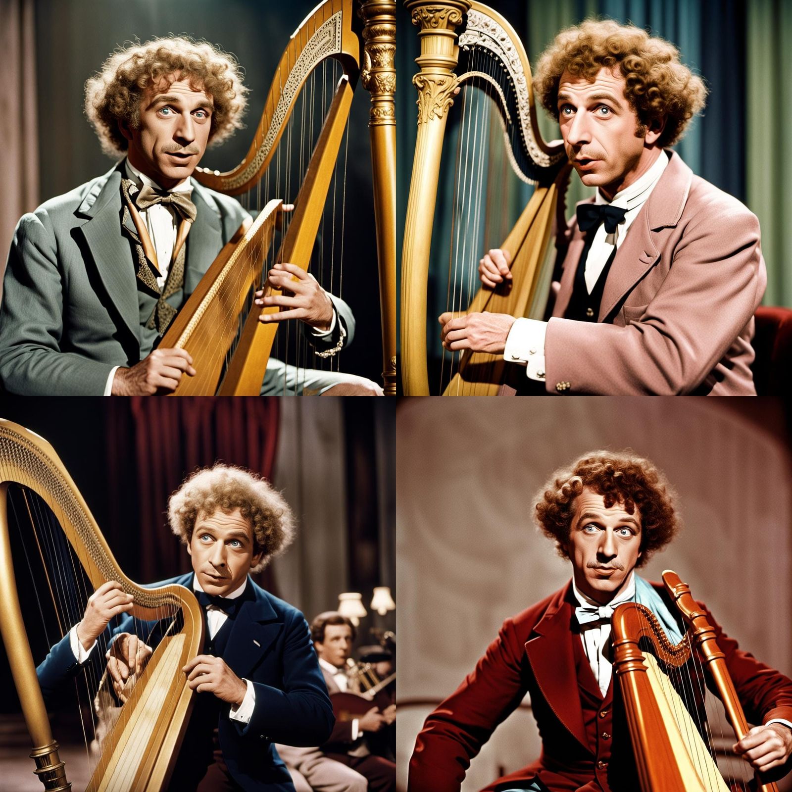 Harpo Marx at the Opera: Colorized Harp Performance