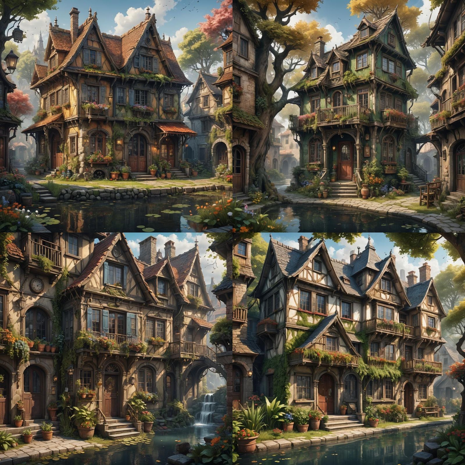 Quaint Old House Watercolor Painting in Unreal Engine