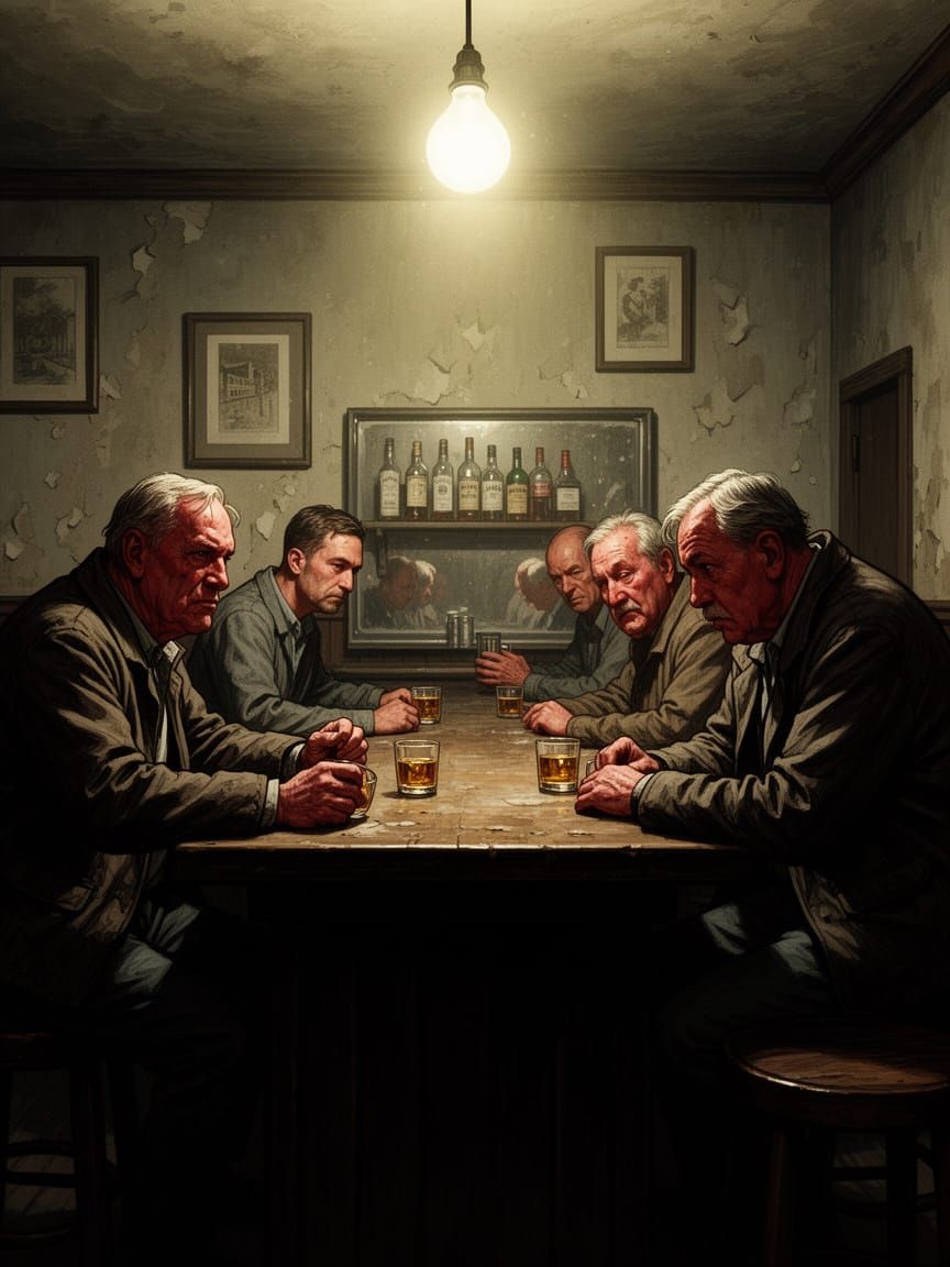 Gritty Dive Bar Scene After Hours