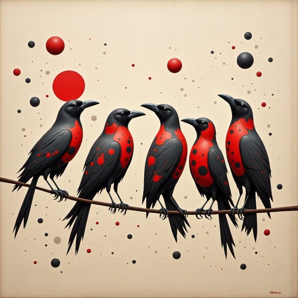 surreal crows bird