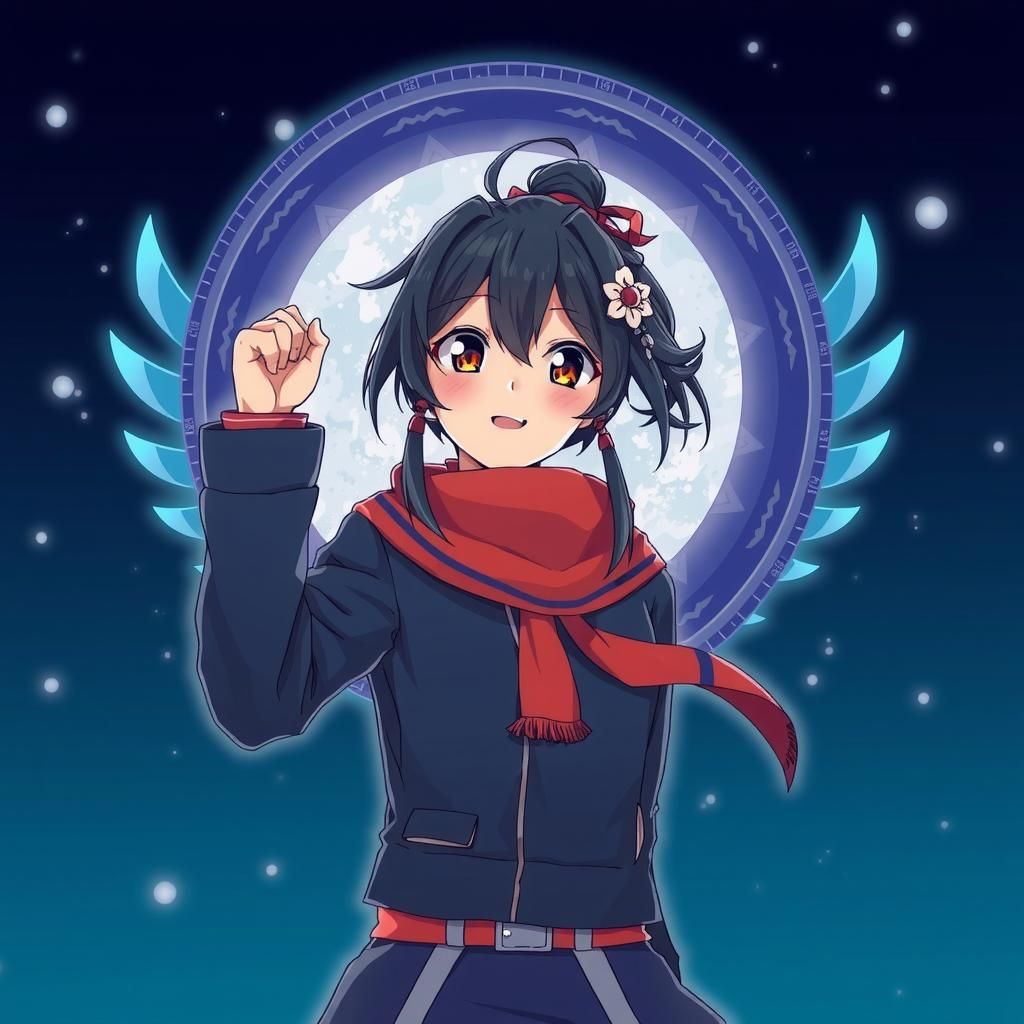 Anime Character Poster in De Stijl Style