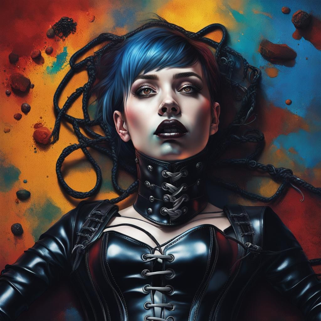 Gothic Girl in Latex: Bound and Gagged