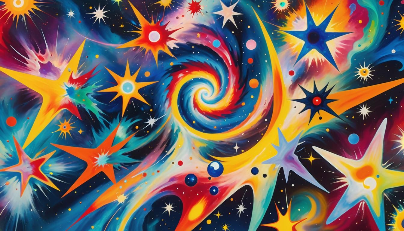 Surreal Astral Explosion as Abstract Expressionist Painting