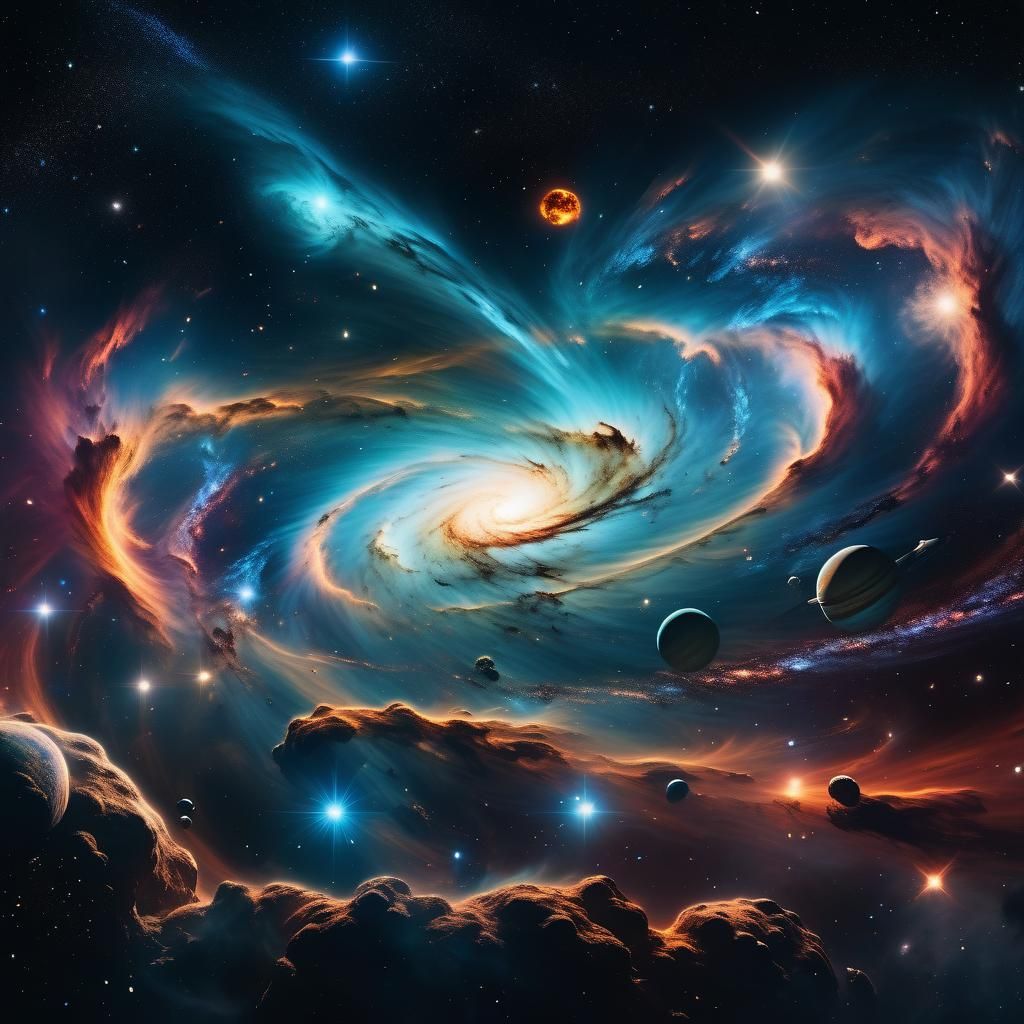 Cosmic Collision: A Hyper-Realistic Space-Time Dance