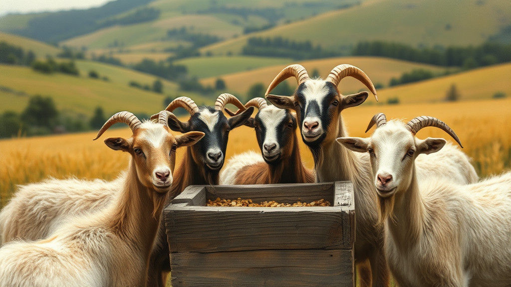 Pygmy Goats in Rural Landscape Art Style