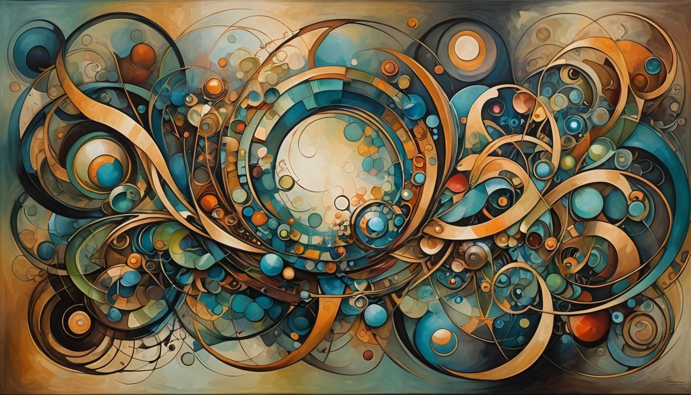 Geometric Abstraction with Art Nouveau Flair