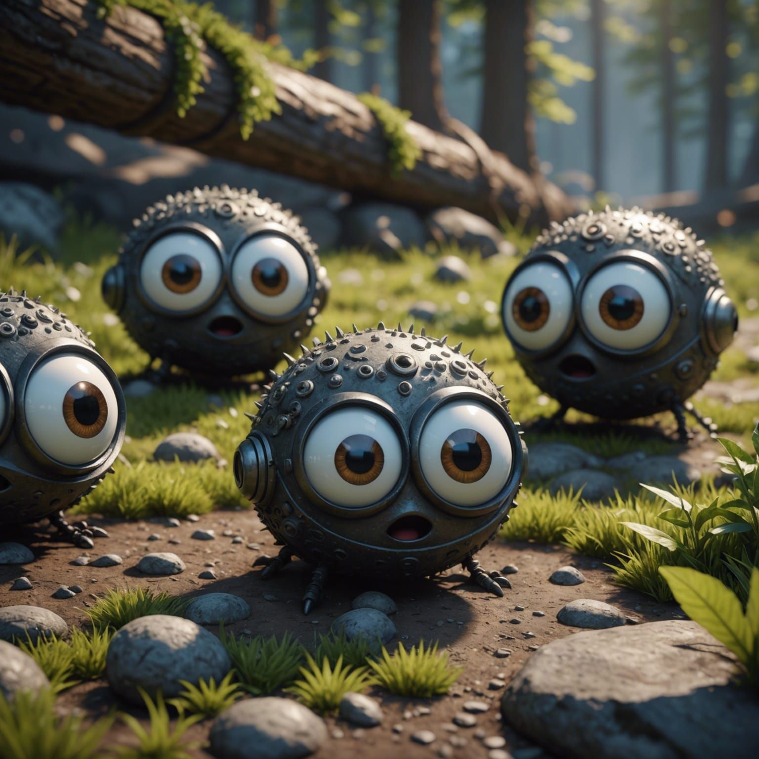 Amazed Googly Eyes in 3D Game Cinematic Style