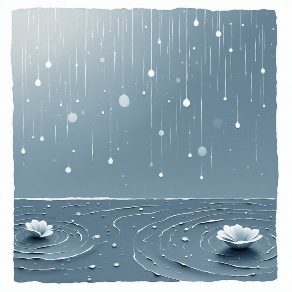 Monochromatic Zen Weather Abstract Line Art