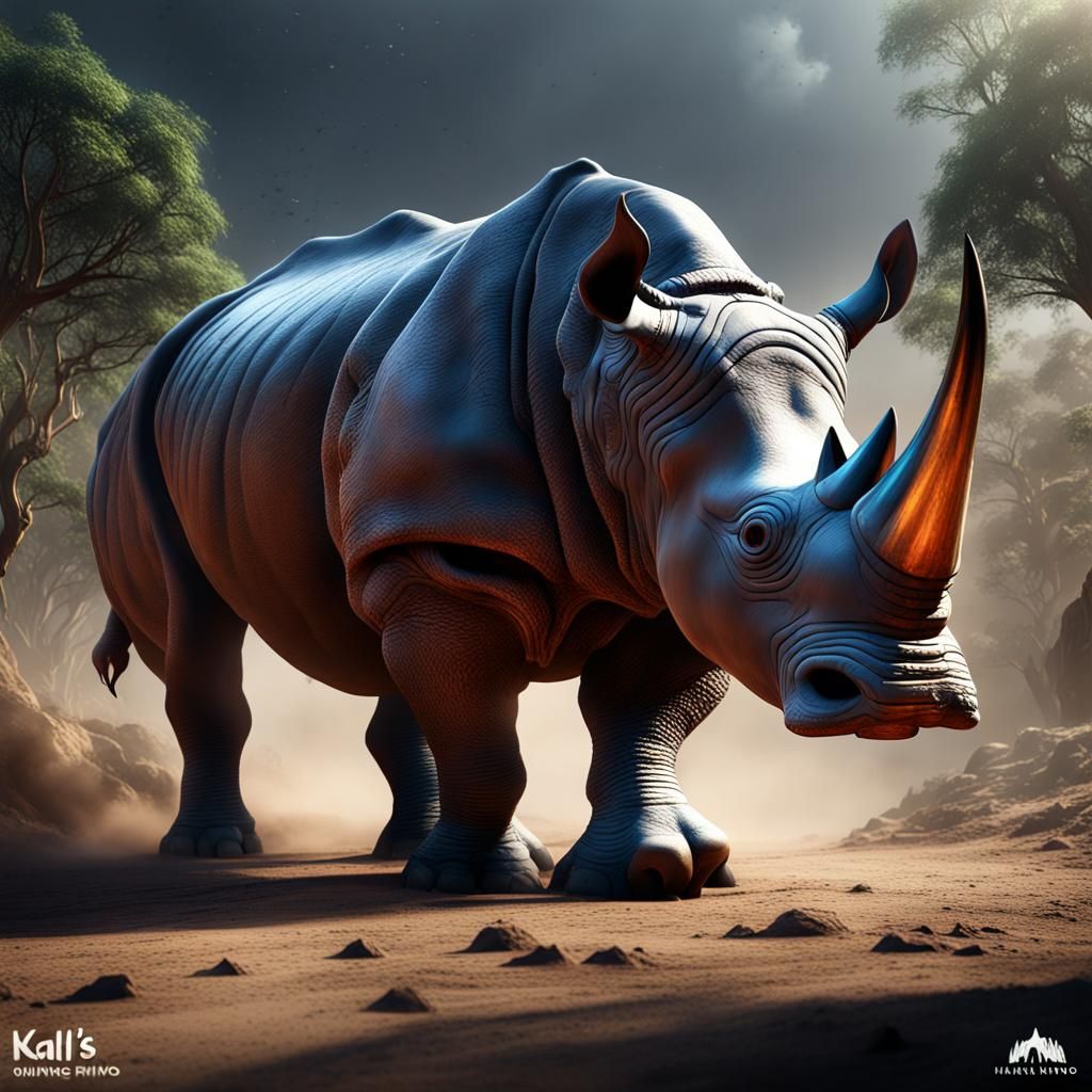 Seismic Rhino: A Fantastical Digital Painting
