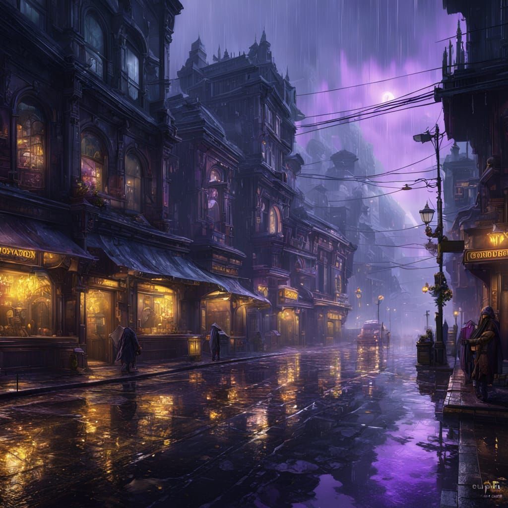 Gloomy Surreal Cityscape in Dark Fantasy Style