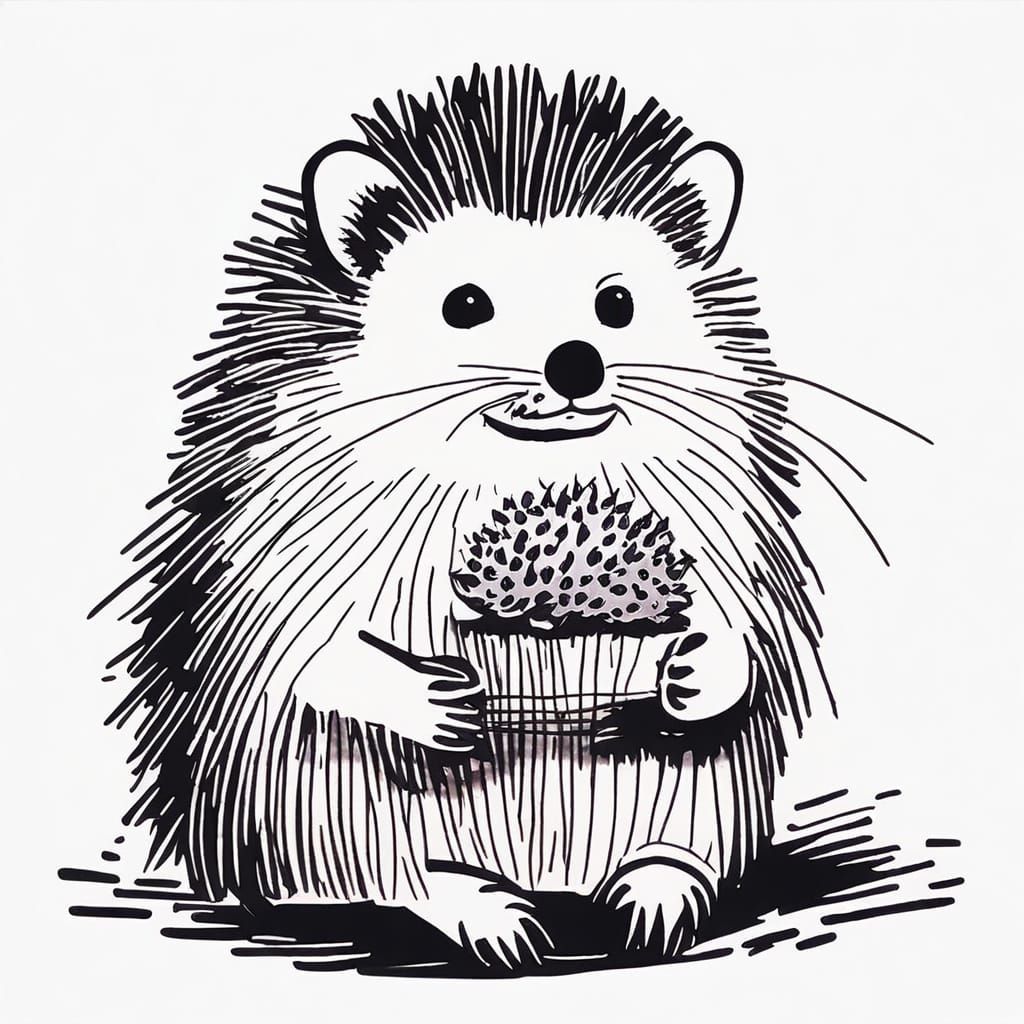 Hedgehog Imagines Being a Cat in Rublev Warhol Style