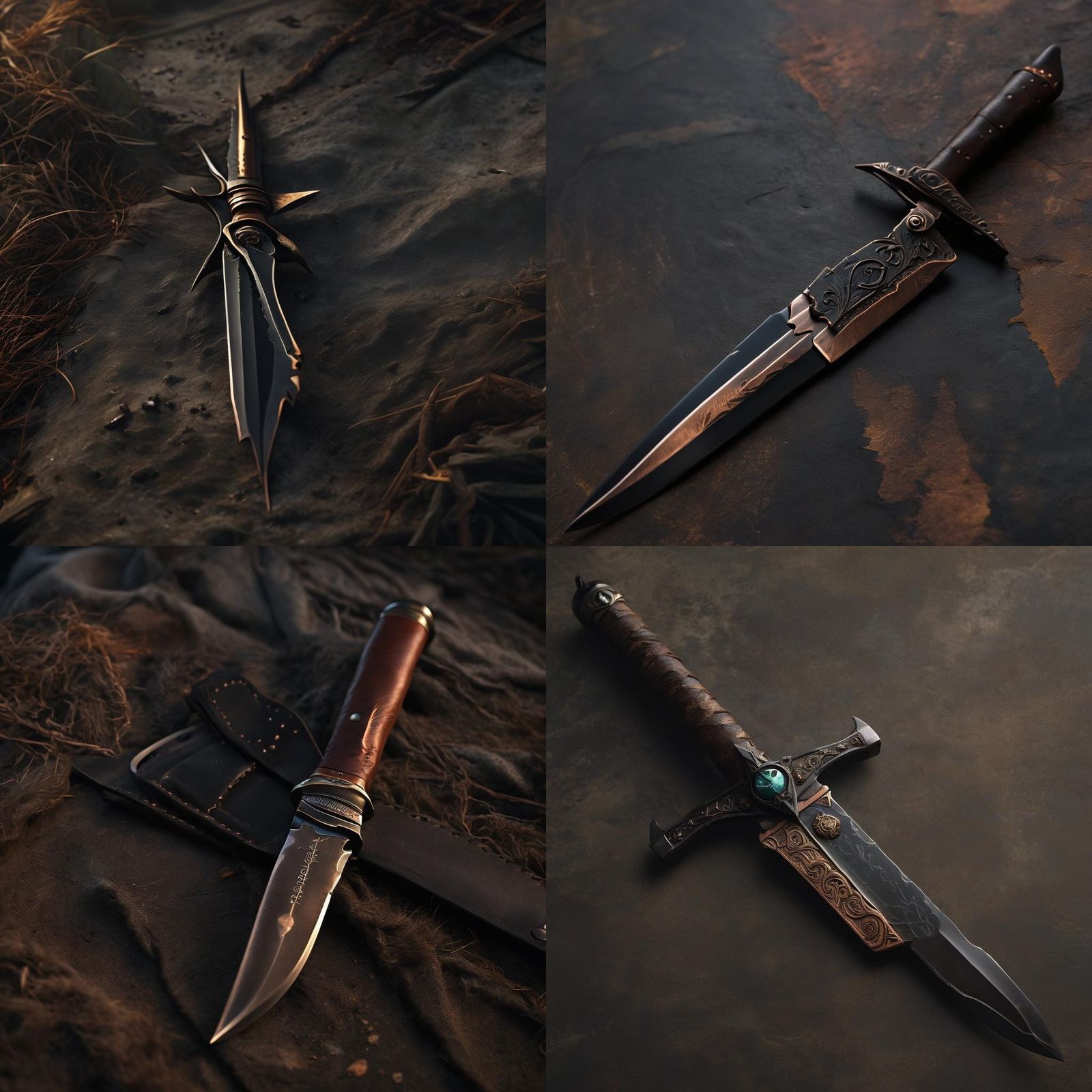 Ornate Copper Short Sword with Engraved Symbols