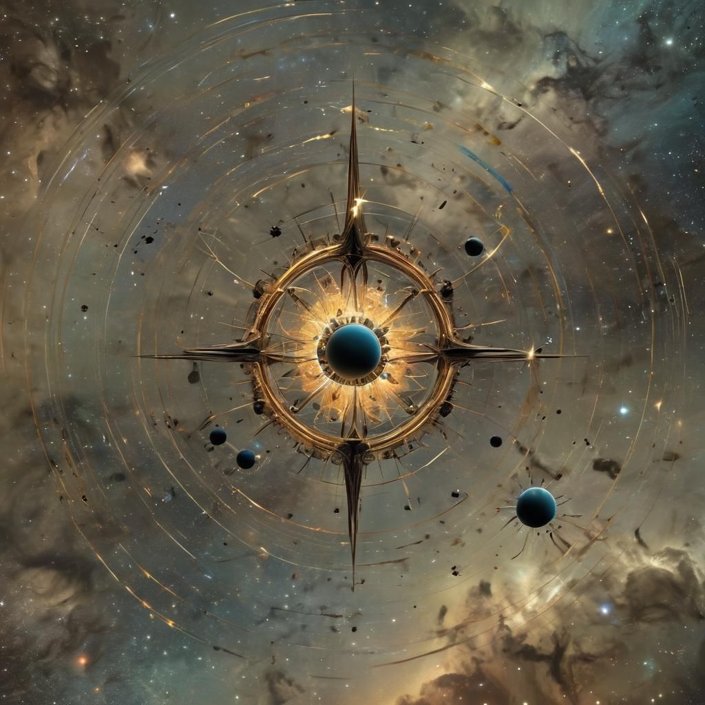 Surreal Binary Star System in a Dreamlike Style