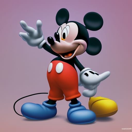Mickey Mouse in 3D Digital Art Style