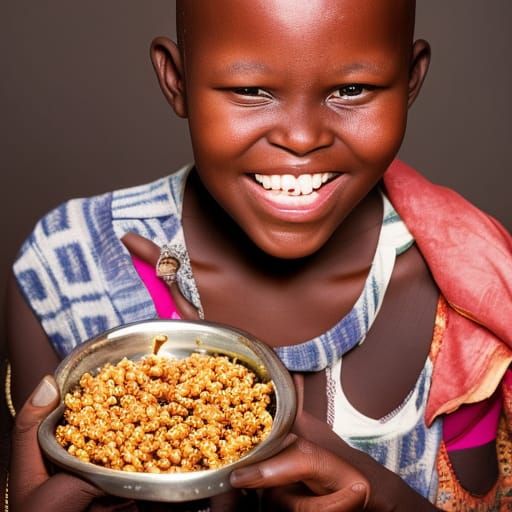 Happy Kenyan Family Eating Githeri: Professional Portrait
