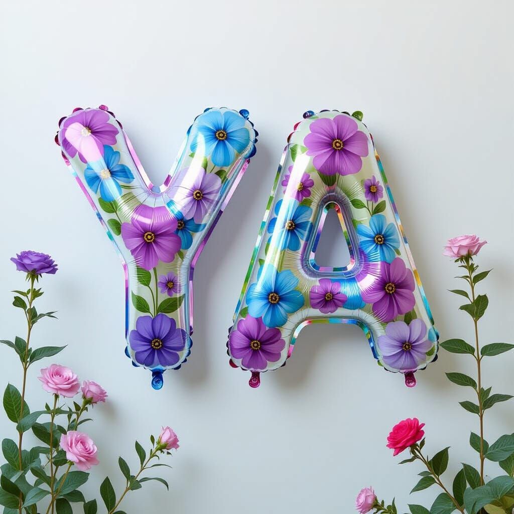 Floral Letter Balloons in Pastel Colors