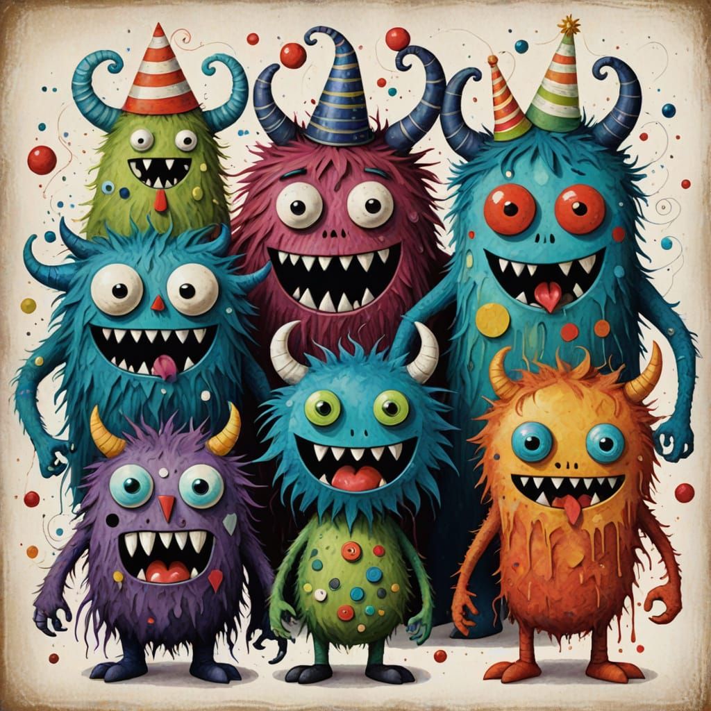 Merry Mixed Media Monsters: A Festive Display