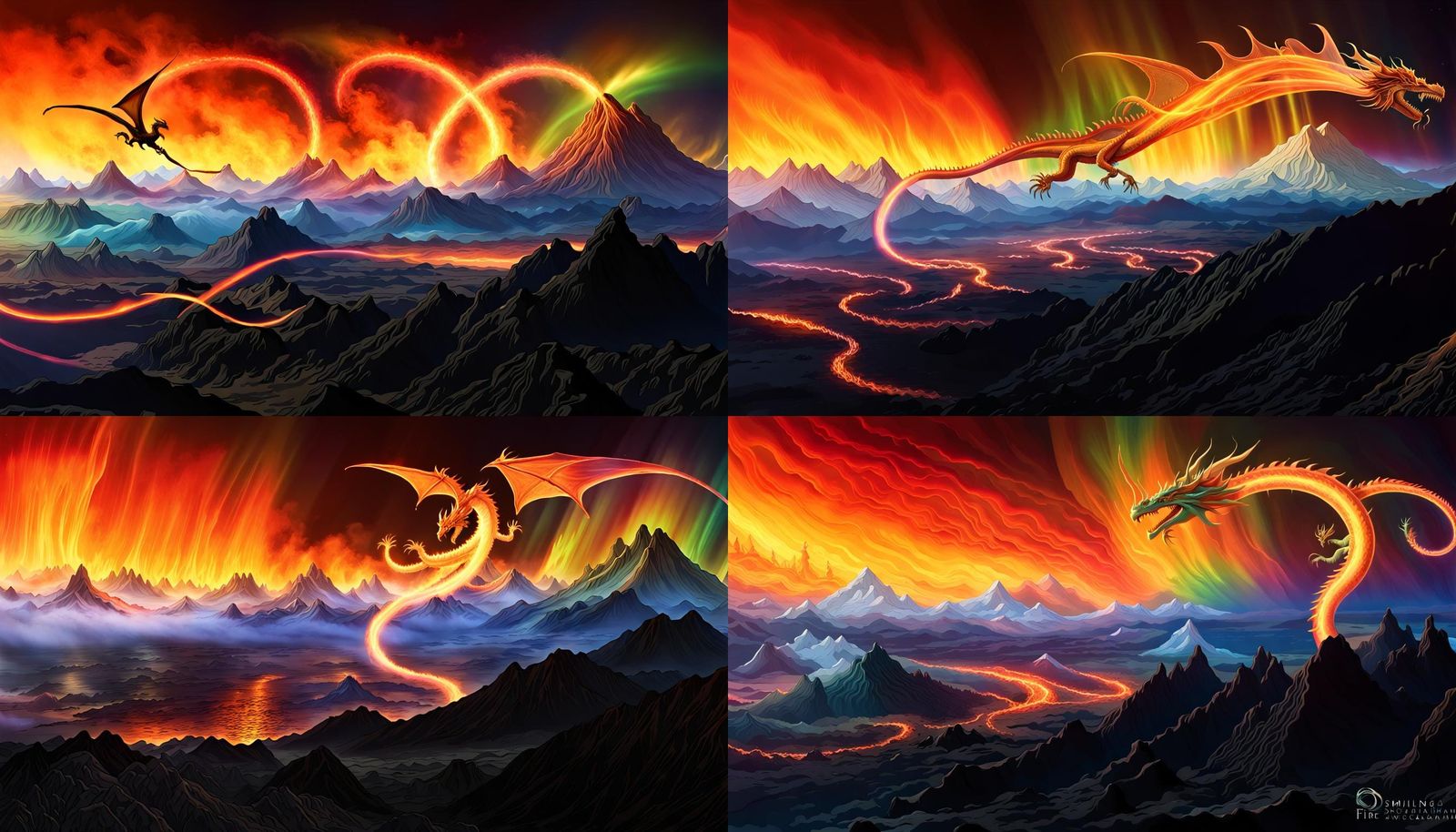 Fiery Auroral Dragons Racing Over Venus