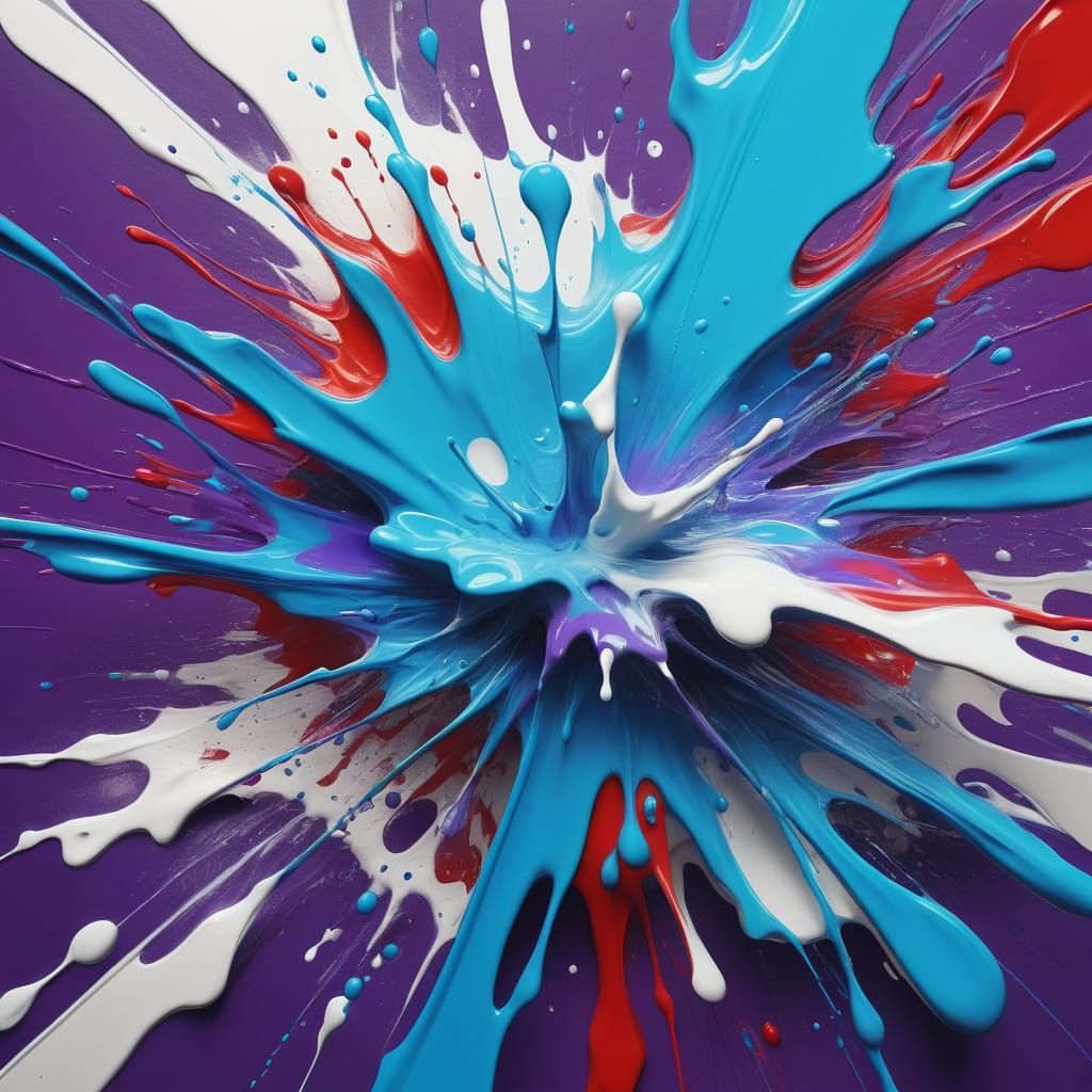 Stone Splash in Dynamic Drip Painting Style