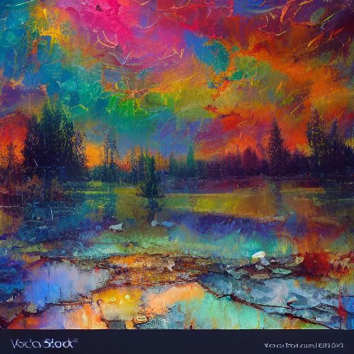 Hourglass Microworld: Winter Meets Summer, Impasto Painting