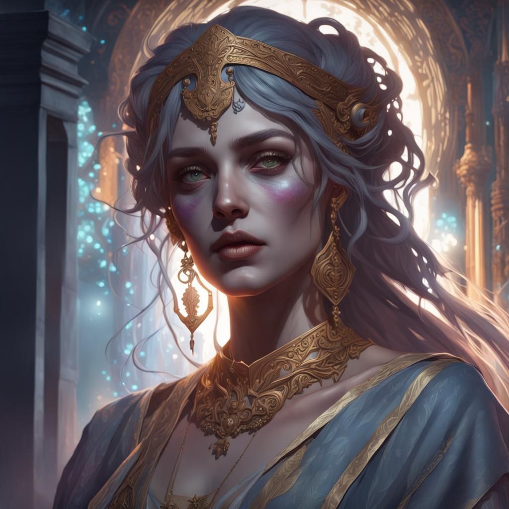 Ethereal Ghost of an Ancient Woman, Digital Portrait