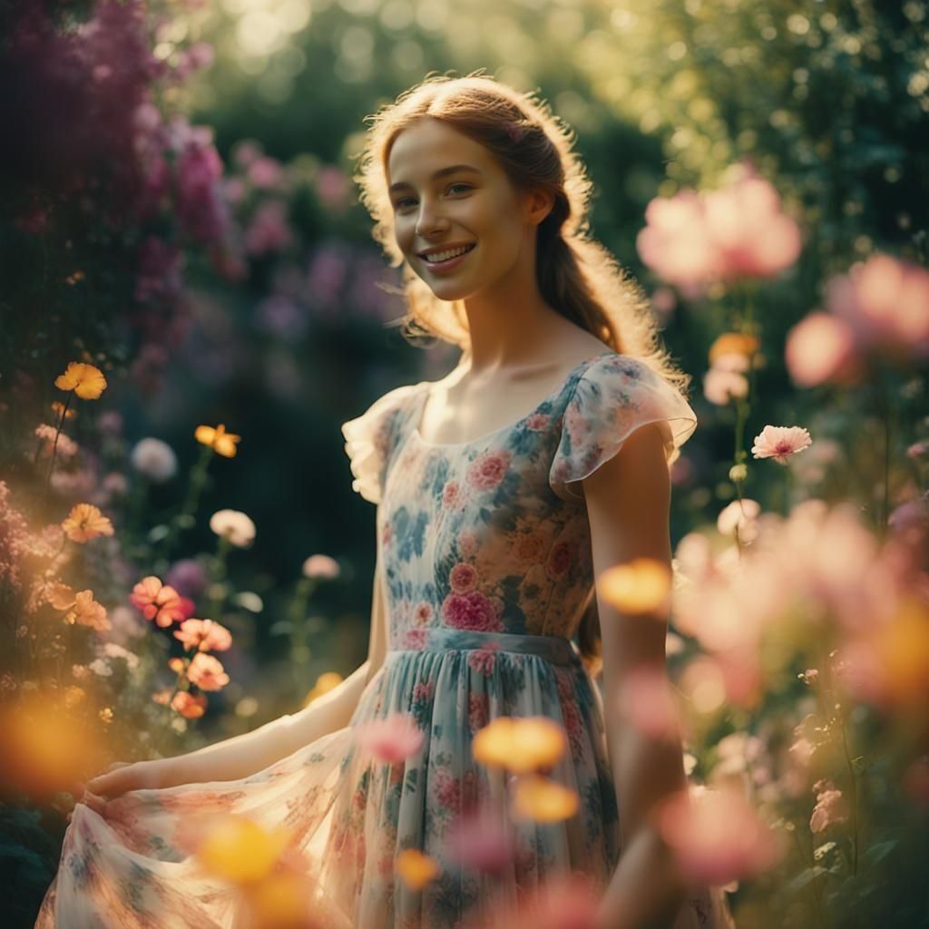 Garden Goddess in Cinematic Bloom