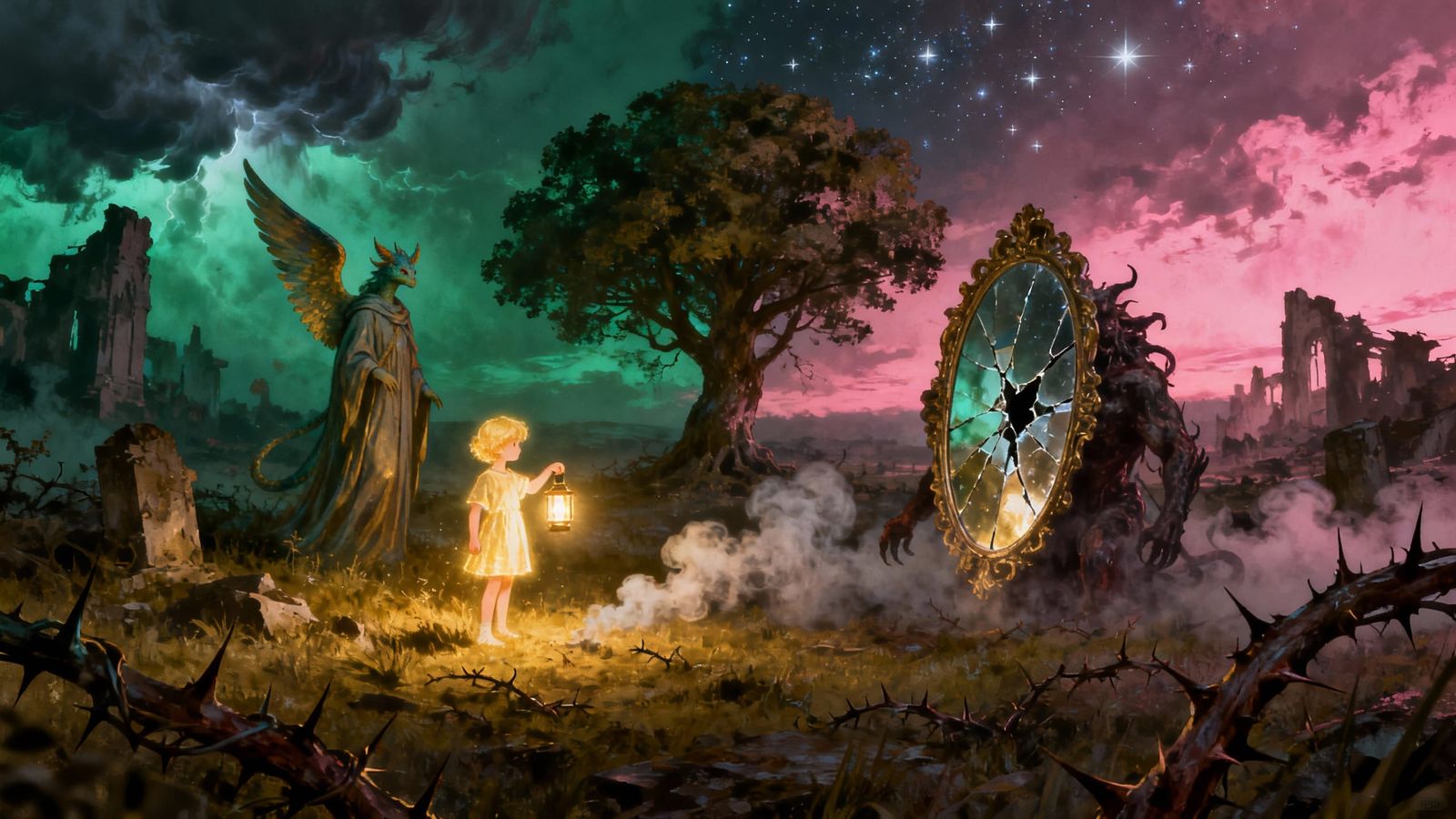 Virtue vs. Malice on a Twilight Battlefield