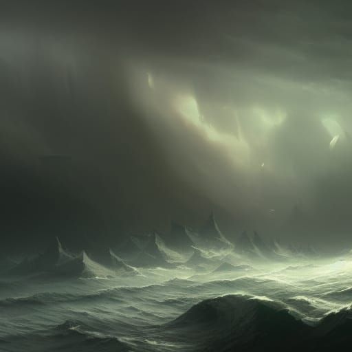 Misty Ocean Islands in Dark Fantasy Style