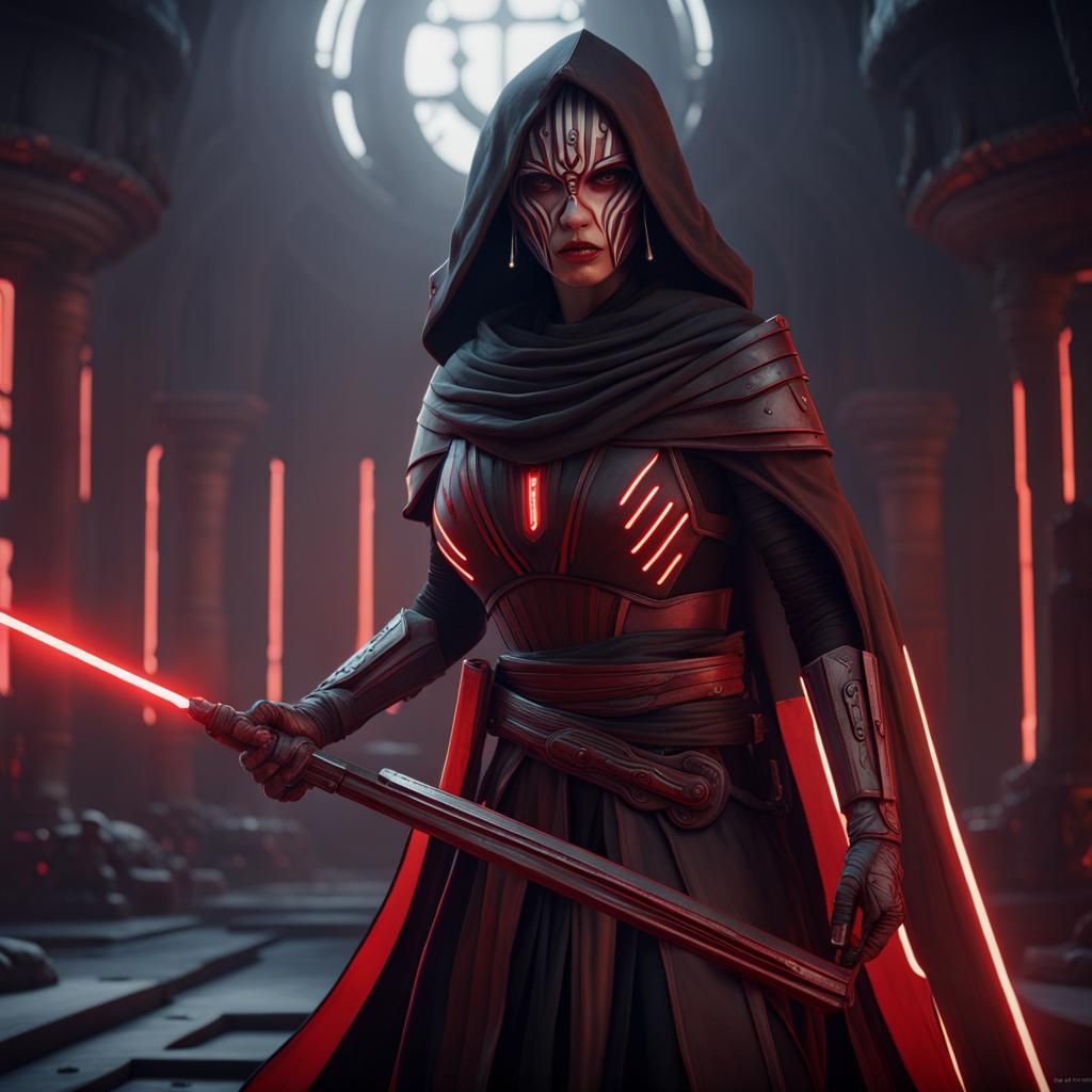 Sith Warrior Lana Beniko: Detailed Matte Painting