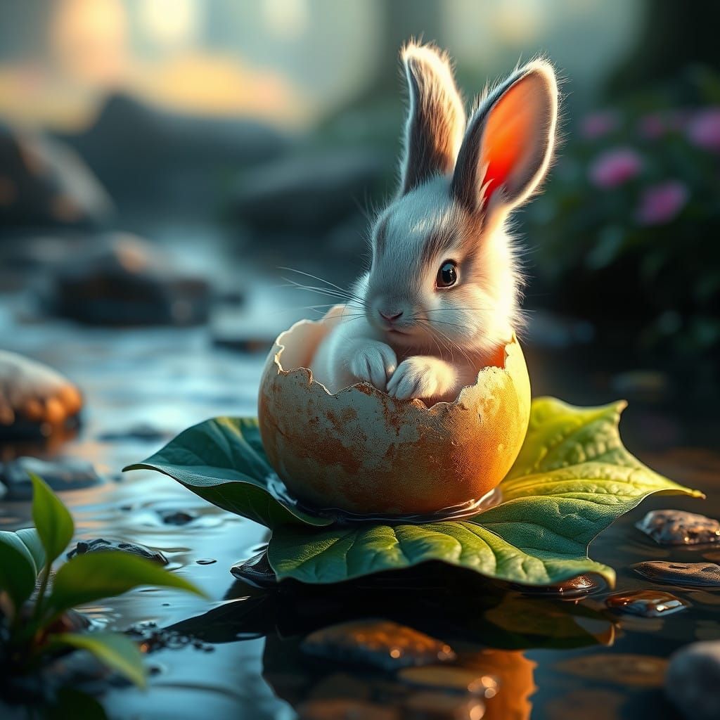 🥈a hatching bunny