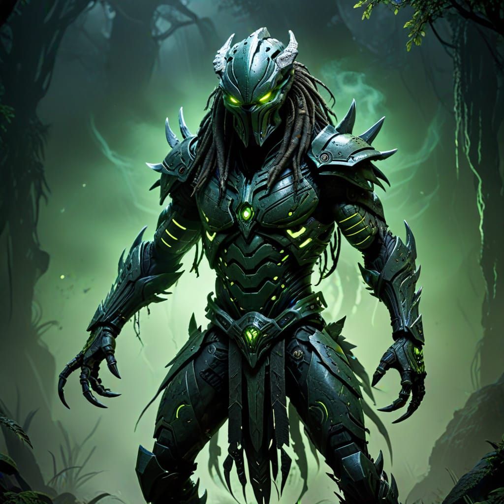 Alien Predator in Neon Tribal Armor