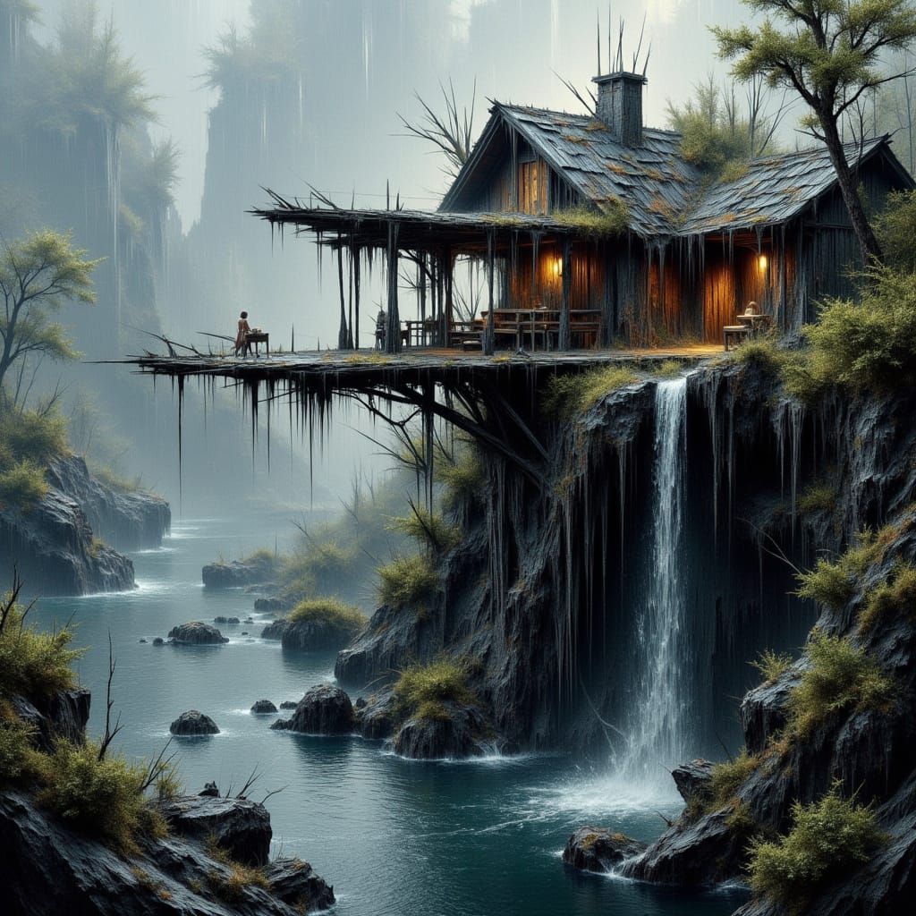 Cliffside House with Impossible Architecture