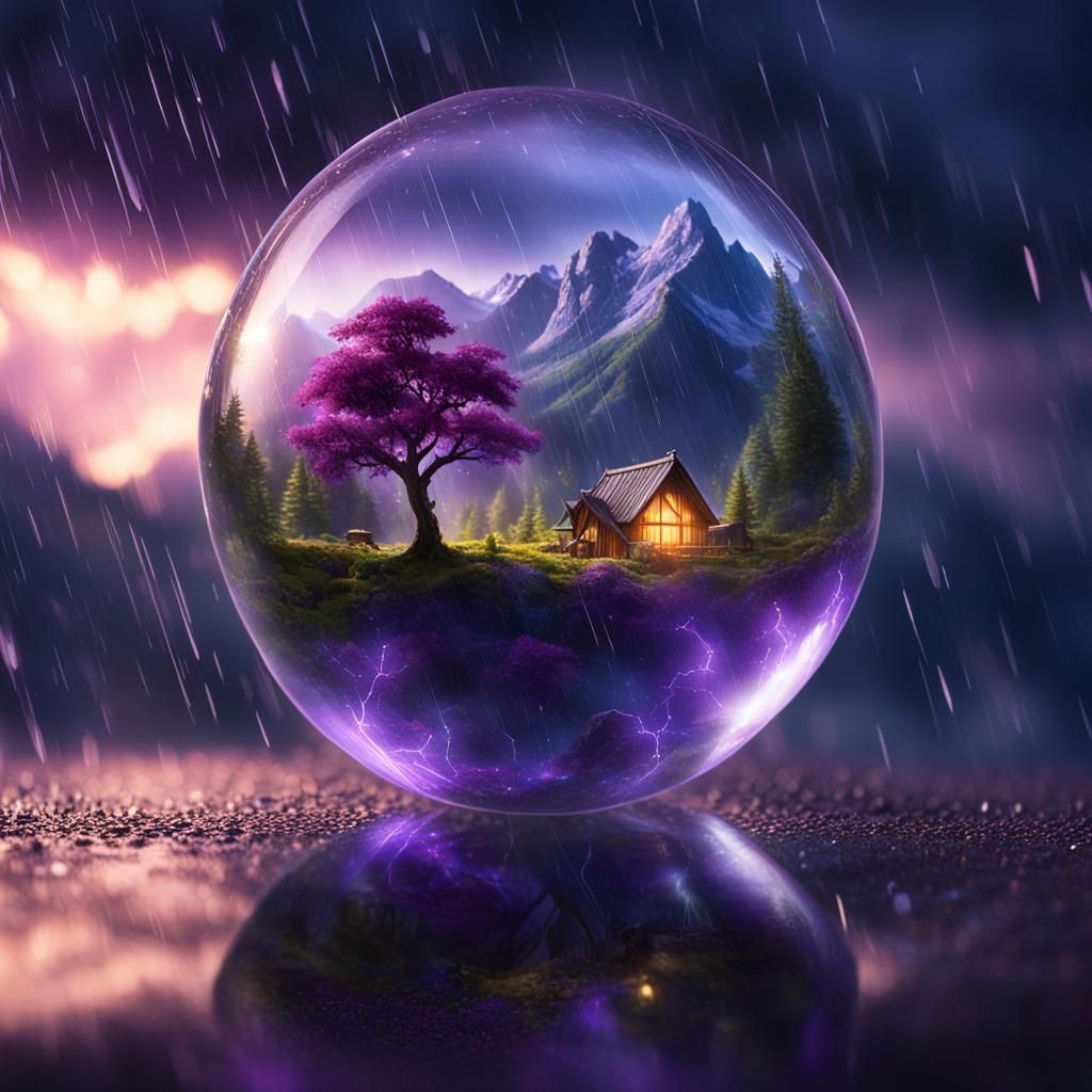 Magical World Inside a Raindrop: Hyperrealistic Art