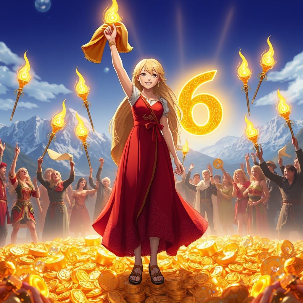 Golden Goddess of Wonderland Triumphs in Majestic Attire