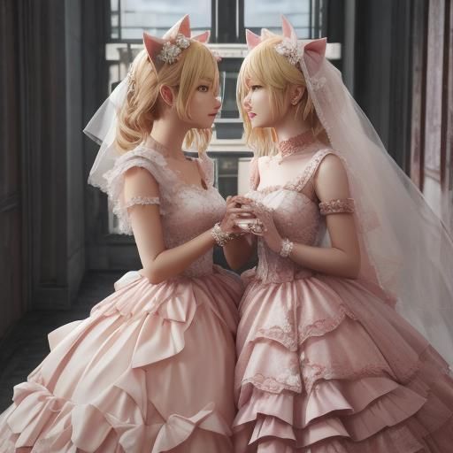 Anime Style Wedding with Cat-Eared Bride
