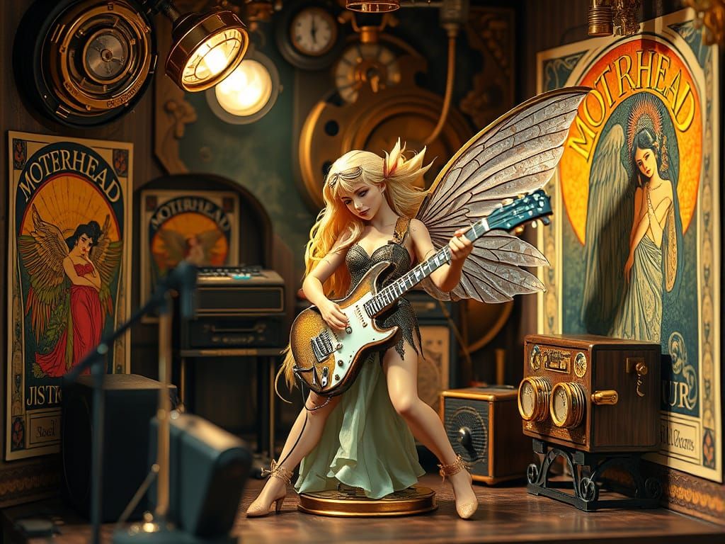 Steampunk Dollhouse Concert with Fairy Guitarist